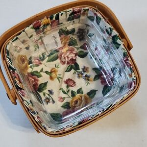 Vintage Longaberger Basket Liner and Plastic Insert 1999